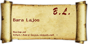 Bara Lajos névjegykártya